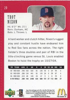 2005 Upper Deck McDonald's Boston Red Sox 2004 World Champions #20 Trot Nixon Back