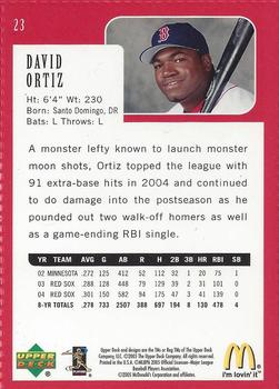 2005 Upper Deck McDonald's Boston Red Sox 2004 World Champions #23 David Ortiz Back