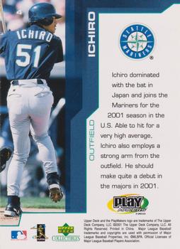 2001 Upper Deck Collectibles MLB PlayMakers #4 Ichiro Back