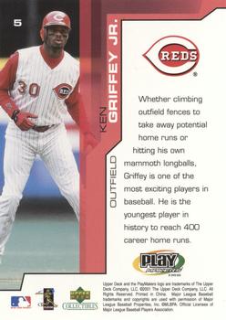2001 Upper Deck Collectibles MLB PlayMakers #5 Ken Griffey Jr. Back