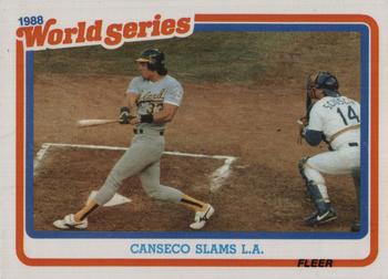 1989 Fleer - World Series Glossy #3 Canseco Slams L.A. Front