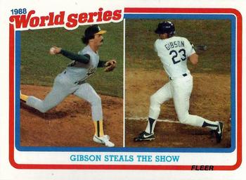 1989 Fleer - World Series Glossy #5 Gibson Steals The Show Front