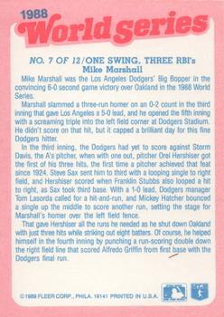 1989 Fleer - World Series Glossy #7 One Swing, Three RBI's Back