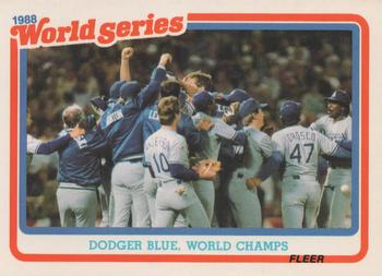 1989 Fleer - World Series Glossy #12 Dodger Blue, World Champs Front