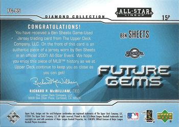2004 Upper Deck Diamond Collection All-Star Lineup - Future Gems Jersey #FG-BS Ben Sheets Back