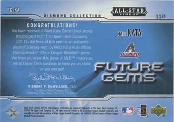 2004 Upper Deck Diamond Collection All-Star Lineup - Future Gems Jersey #FG-KA Matt Kata Back
