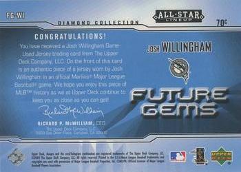 2004 Upper Deck Diamond Collection All-Star Lineup - Future Gems Jersey #FG-WI Josh Willingham Back