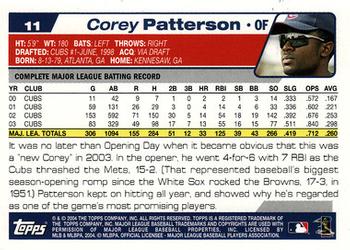 2004 Topps Opening Day #11 Corey Patterson Back