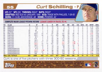 2004 Topps Opening Day #55 Curt Schilling Back