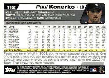 2004 Topps Opening Day #112 Paul Konerko Back