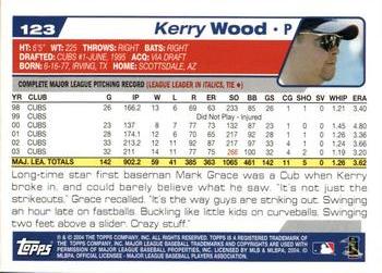 2004 Topps Opening Day #123 Kerry Wood Back