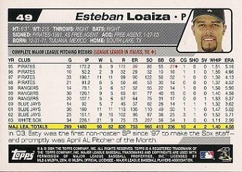 2004 Topps Opening Day #49 Esteban Loaiza Back