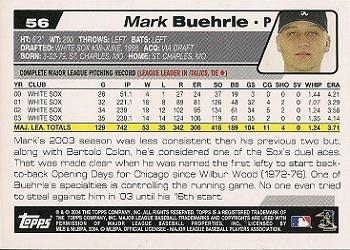 2004 Topps Opening Day #56 Mark Buehrle Back