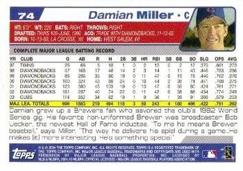 2004 Topps Opening Day #74 Damian Miller Back