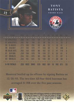 2004 Upper Deck Diamond Collection All-Star Lineup - Gold Honors #12 Tony Batista Back