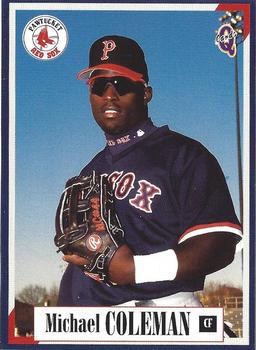 1998 Blueline Q-Cards Pawtucket Red Sox #11 Michael Coleman Front