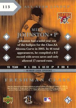 2004 Upper Deck Diamond Collection All-Star Lineup - Silver Honors #113 Mike Johnston Back