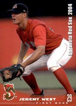 2004 Grandstand Sarasota Red Sox #NNO Jeremy West Front