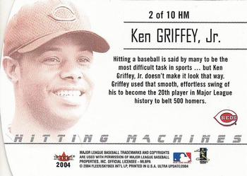 2004 Ultra - Hitting Machines Die Cut #2 HM Ken Griffey, Jr. Back