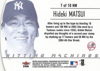 2004 Ultra - Hitting Machines Die Cut #7 HM Hideki Matsui Back