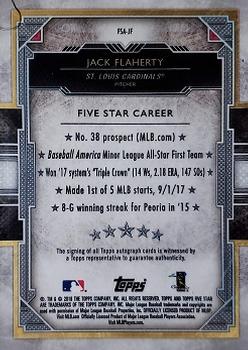 2018 Topps Five Star #FSA-JF Jack Flaherty Back