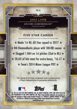 2018 Topps Five Star #FSA-JL Jake Lamb Back