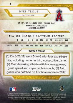 2018 Topps Triple Threads #4 Mike Trout Back