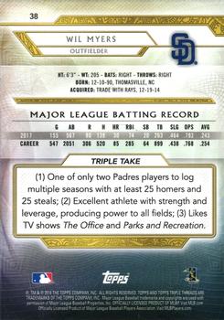 2018 Topps Triple Threads #38 Wil Myers Back
