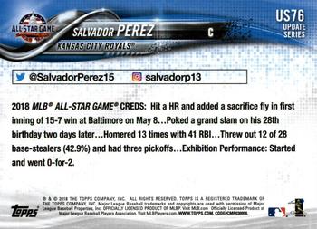 2018 Topps Update #US76 Salvador Perez Back