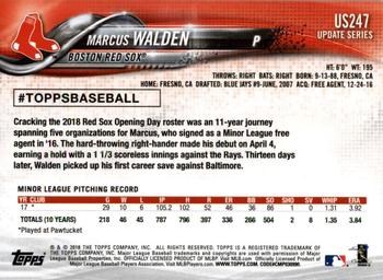 2018 Topps Update #US247 Marcus Walden Back