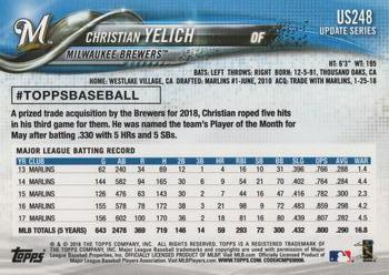2018 Topps Update #US248 Christian Yelich Back