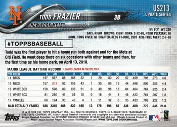 2018 Topps Update #US213 Todd Frazier Back