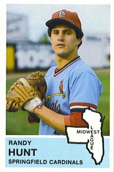 1982 Fritsch Springfield Cardinals - Samples #20 Randy Hunt Front