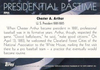 2004 Topps - Presidential Pastime #PP21 Chester A. Arthur Back