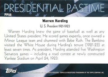 2004 Topps - Presidential Pastime #PP28 Warren Harding Back