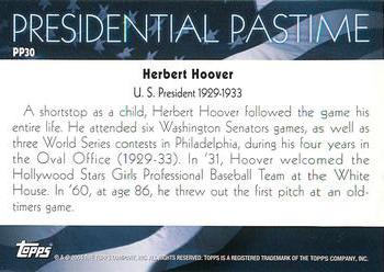2004 Topps - Presidential Pastime #PP30 Herbert Hoover Back