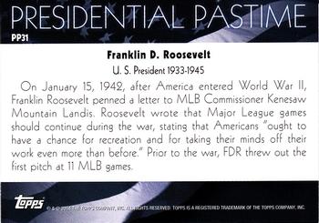 2004 Topps - Presidential Pastime #PP31 Franklin D. Roosevelt Back