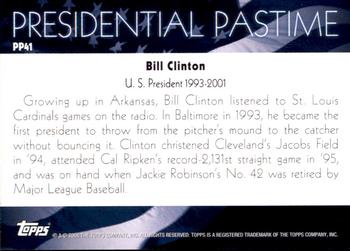 2004 Topps - Presidential Pastime #PP41 Bill Clinton Back