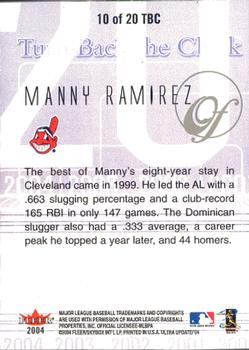 2004 Ultra - Turn Back the Clock #10 TBC Manny Ramirez Back