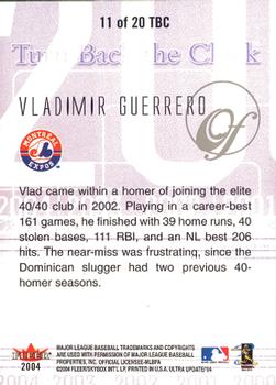2004 Ultra - Turn Back the Clock #11 TBC Vladimir Guerrero Back