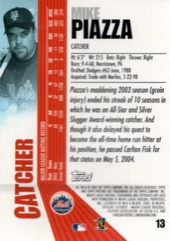 2004 Topps Pristine #13 Mike Piazza Back