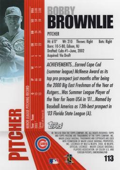2004 Topps Pristine #113 Bobby Brownlie Back