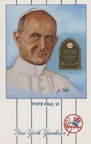 1990 Historic Limited Editions New York Yankees Monument Park Postcards #9 Pope Paul VI Front