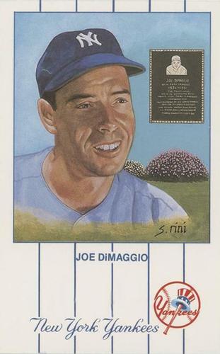 1990 Historic Limited Editions New York Yankees Monument Park Postcards #12 Joe DiMaggio Front