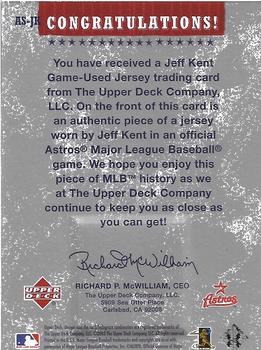 2004 Upper Deck - Authentic Stars Jerseys #AS-JK Jeff Kent Back
