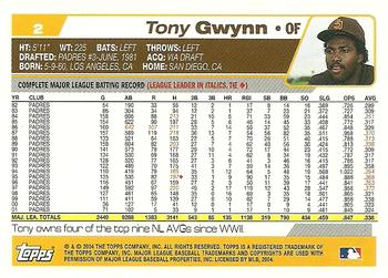 2004 Topps Retired Signature Edition #2 Tony Gwynn Back