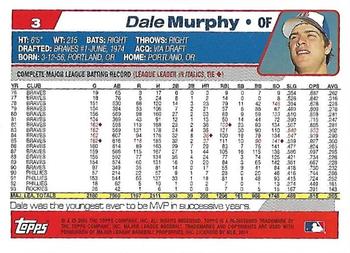 2004 Topps Retired Signature Edition #3 Dale Murphy Back