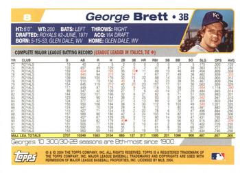 2004 Topps Retired Signature Edition #8 George Brett Back