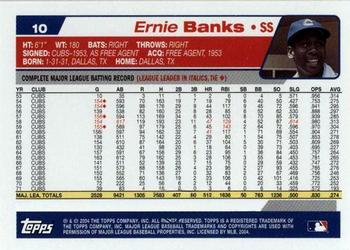 2004 Topps Retired Signature Edition #10 Ernie Banks Back