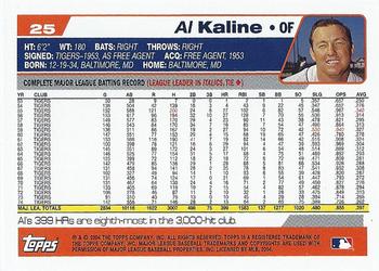 2004 Topps Retired Signature Edition #25 Al Kaline Back